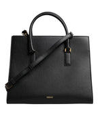Versace Black Large Leather Top Handle Shoulder Crossbody Bag