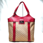 Christian Dior Hand Bag Brown Canvas (Authentic Pre-Loved)
