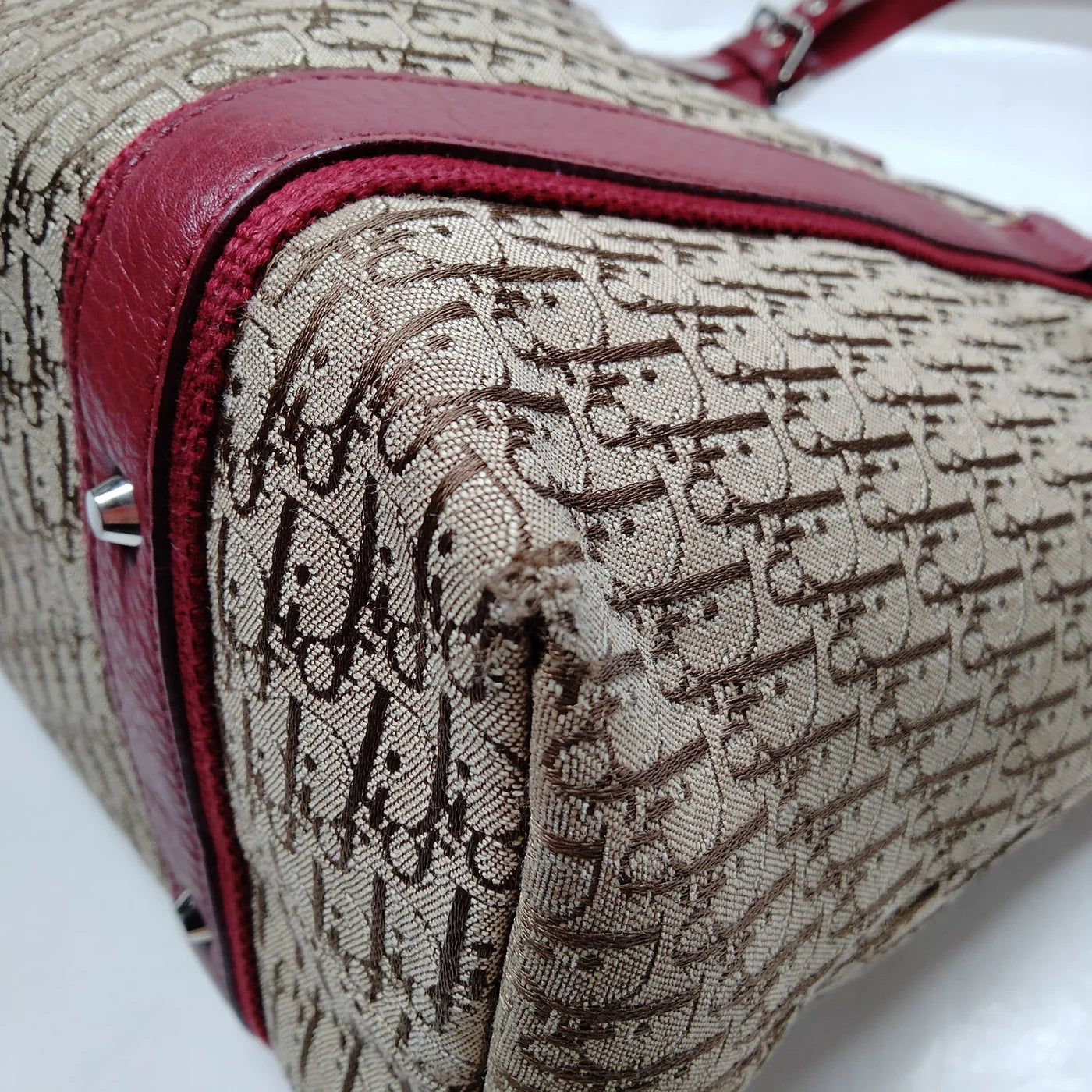 Christian Dior Hand Bag Brown Canvas (Authentic Pre-Loved)