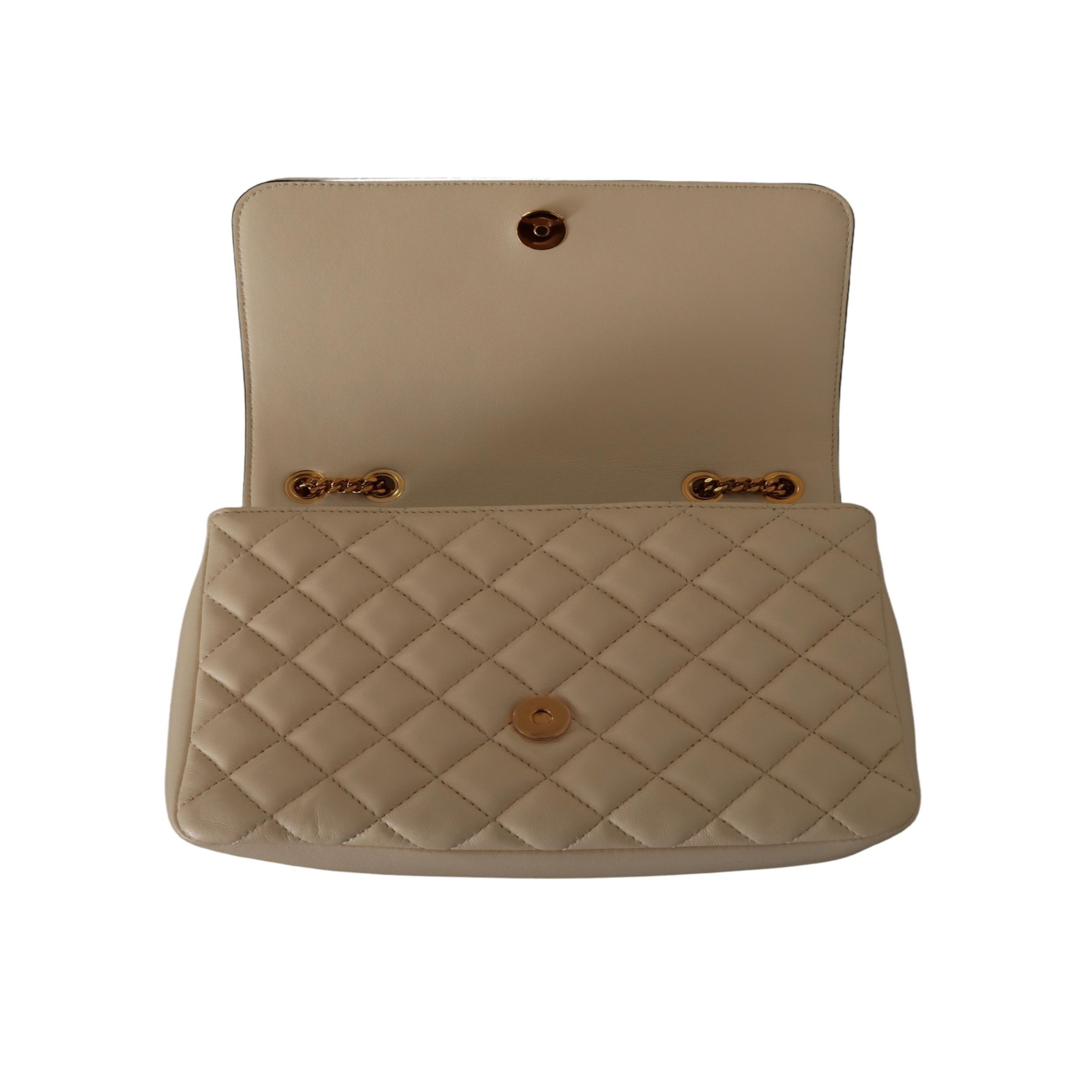 Versace Elegant White Nappa Leather Shoulder Bag